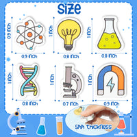 ANGOLIO Science Mini Eraser - 60P Spring Back to School for Kids Bulk Novelty Including microscopes U Shaped Magnets Lamp Bulb Pattern Pencil Eraser for Student Homework Summer Reward Classroom Prizes