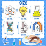 ANGOLIO Science Mini Eraser - 60P Spring Back to School for Kids Bulk Novelty Including microscopes U Shaped Magnets Lamp Bulb Pattern Pencil Eraser for Student Homework Summer Reward Classroom Prizes