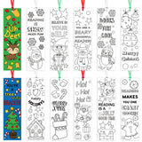 75Pcs Christmas Color Your Own Bookmarks,Kids DIY Coloring Christmas Party Bookmarks Game Prize Art Craft Supplies Birthday Goodie Bag Fillers Classroom Reading Club Rewards