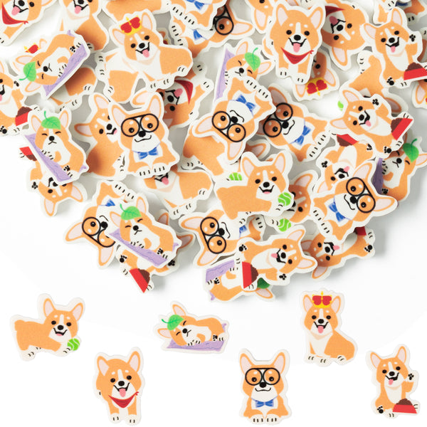 60Pcs Corgi Cartoon Erasers Back to School Gifts for Kids Animal Pencil Top Erasers Mini Kawaii Cartoon Corgi Eraser for Classroom Activities Rewards Game Prizes Corgi Birthday Party Supplies, 6 Style