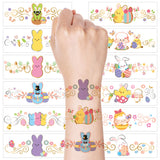 ANGOLIO Easter Bunny Temporary Tattoos - 60Pcs Easter Bunny Temporary Tattoos for Kids Bulk Cute Easter Chick Easter Bunny Easter Eggs Tatto for Easter Party Supplies Favors Goodie Bag Fillers