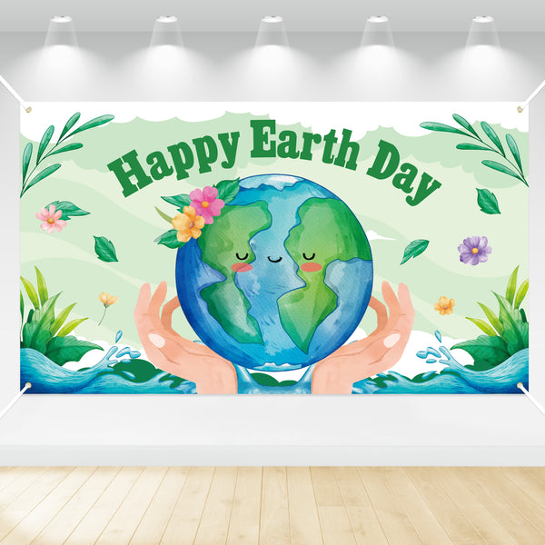 ANGOLIO Happy Earth Day Photography Background Earth Day Environmental Protection Earth Day Banner Party Decoration for Baby Baptism April 22 Travel Earth Day Outdoor and Indoor Photography Decoration