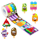 ANGOLIO Popsicle Face Sticker Scene Roll - 300P Summer Make A Face Stickers Scene Roll Make Your Own Stickers DIY Summer Ice Cream Stickers Suitable Home Classroom School Decor Spring Gift Supplies