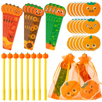 24Set Fall Pumpkin Stationery Set With Gift Bags Fall Thanksgiving Halloween Pumpkin Neutral Pen Bookmark Rulers Sticky Notes For Kids Pumpkin Stationery Kit Teacher Classroom Rewards Gifts