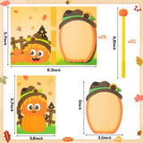 Fall Scarecrow Pumpkin Sticky Notes Set with Pumpkin Pen Cute Sticky Notes with Lines Self Adhesive Notes Fall Thanksgiving Sticky Notepads for Kids Teacher Rewards Gifts School Office Supplies