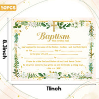 50Pcs Baptism Certificates for Church Baptism Favors Certificate Paper With Gold Edges 8.27 x 11 for Baby Shower Baby Baptism Gift Baptism Decorations