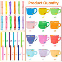 36P Teacher Coffee Cup Notepads with Pen Teacher Appreciation Gift Motivation Positive Journal with Unique Shapes Border Portability Pocket Notebook Teacher's Day Birthday Gift Office Present Supplies