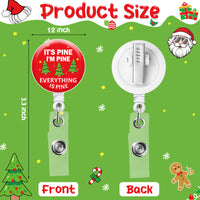 8Pcs Funny Christmas Badge Reel Retractable Badge Holders With Alligator Clip Holiday Nurse Retractable Badge Reel Christmas Badge Reels Retractable for Nurses Doctors Students Christmas Supplies Decor