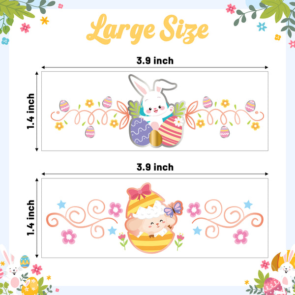 ANGOLIO Easter Bunny Temporary Tattoos - 60Pcs Easter Bunny Temporary Tattoos for Kids Bulk Cute Easter Chick Easter Bunny Easter Eggs Tatto for Easter Party Supplies Favors Goodie Bag Fillers