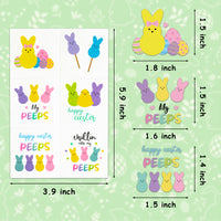 ANGOLIO Easter Bunny Temporary Tattoos - 144Pcs Bunny Temporary Tattoos for Kids Bulk Happy Easter Day Easter Bunny Easter Eggs Tattoo Stickers for Easter Party Supplies Favors Goodie Bag Fillers