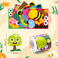 ANGOLIO Spring Stickers Scene Roll - 300Pcs Butterfly BEE Ladybug Sunflower Pattern Make A Face Sticker Mix and Match Sticker Decal for Kids Scrapbook Water Bottles Gift Cards Decor School Reward