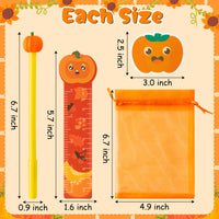 24Set Fall Pumpkin Stationery Set With Gift Bags Fall Thanksgiving Halloween Pumpkin Neutral Pen Bookmark Rulers Sticky Notes For Kids Pumpkin Stationery Kit Teacher Classroom Rewards Gifts