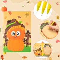 Fall Scarecrow Pumpkin Sticky Notes Set with Pumpkin Pen Cute Sticky Notes with Lines Self Adhesive Notes Fall Thanksgiving Sticky Notepads for Kids Teacher Rewards Gifts School Office Supplies