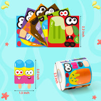 ANGOLIO Popsicle Face Sticker Scene Roll - 300P Summer Make A Face Stickers Scene Roll Make Your Own Stickers DIY Summer Ice Cream Stickers Suitable Home Classroom School Decor Spring Gift Supplies