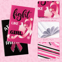 48Pcs Breast Cancer Pink Ribbon Pens Breast Cancer Notepads Mini Motivational Journal with Ballpoint Pen Inspirational Breast Cancer Notebooks Gift Set for Student Girls Women, School Office Home Travel Use Gift