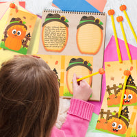 Fall Scarecrow Pumpkin Sticky Notes Set with Pumpkin Pen Cute Sticky Notes with Lines Self Adhesive Notes Fall Thanksgiving Sticky Notepads for Kids Teacher Rewards Gifts School Office Supplies