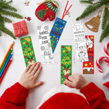 75Pcs Christmas Color Your Own Bookmarks,Kids DIY Coloring Christmas Party Bookmarks Game Prize Art Craft Supplies Birthday Goodie Bag Fillers Classroom Reading Club Rewards