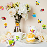 ANGOLIO Spring Stickers Scene Roll - 300Pcs Butterfly BEE Ladybug Sunflower Pattern Make A Face Sticker Mix and Match Sticker Decal for Kids Scrapbook Water Bottles Gift Cards Decor School Reward