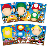 ANGOLIO 36PCS Make a Face Stickers Mario Brothers Party Supplies Face Sticker Party Favors Mixed and Matched with 6 Designs Fantasy Characters Make Your Own Stickers Gifts Rewards Art Craft for Kids