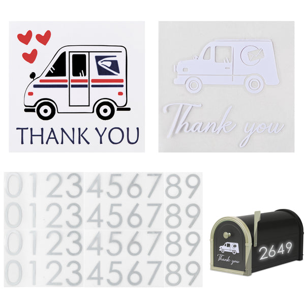 7Pcs Reflective Waterproof Mailbox Sticker Digital Sticker Mailbox Car Sticker Vinyl Waterproof Number Self-Adhesive for Signs, Doors, Cars, Trucks, Homes, Businesses, Address Numbers