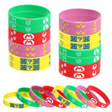 ANGOLIO 24Pcs Mario Brothers Bracelet Luigi Silicone Bracelet Wario Rubber Wristbands Kinopio Stretch Wristbands Party Favors Video Games Fans Decoration for Kids