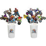 Dirt Bike Birthday Party Centerpiece Sticks, 30Pcs Motocross Themed Party Table Toppers for Men and Boys, Extreme Sports Racing Birthday Ideas Photo Props Decorations