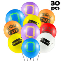 ANGOLIO 30Pcs Party Balloons Friends Themed Balloon for Friends Fan Latex Helium Balloon Birthday Party Decoration Supplies Central Cafe Door Frame Friends Couch Blue Red Yellow White Purple Orange Balloon