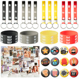 100Pcs Movie Night Party Supplies Kit, Famous Movie Me Before You Little Woman Party Favors Movie Character All-in-One Pack Party Supplies Include Movie Sticker Movie Bracelet Movie keychain Movie Badge for Kids Adult Birthday Gift