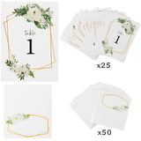 75PCS Greenery Eucalyptus Design Table Numbers 1-25, 50 Place Cards, For Weddings, Receptions, Baby Showers, Special Occasions, Events and so on