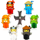 ANGOLIO 7Pcs Ninja Honeycomb Centerpieces, Ninja Theme Party Table Toppers 3D Honeycomb Table Decorations Baby Shower Birthday Party Supplies Photo Booth Props Room Decor