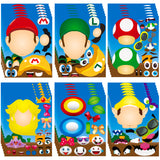 ANGOLIO 36PCS Make a Face Stickers Mario Brothers Party Supplies Face Sticker Party Favors Mixed and Matched with 6 Designs Fantasy Characters Make Your Own Stickers Gifts Rewards Art Craft for Kids