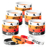 24Pcs Dirt Bike Theme Party Bracelets Soft Motocross Rubber Wristband Sport Stretch Dress Up Accessories Birthday Gift Favor Goodie Bag Stuffers for Motocross Themed Kids Boys