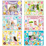 40Pcs Children's Easter Crafts DIY Photo Frame,Easter Bunny Easter Egg And Little Yellow Chicken Sticker Set. DIY Photo Frame Decoration Your Own Easter Photo Frame Suitable For Easter Class Games And Family Handmade Gifts.