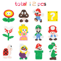 ANGOLIO 5D DIY Diamond Painting Kits 12PCS Mario Themed Stick Full Drill Diamonds Paintings by Number Shine Sparkle Mosaic Stickers DIY Handmade Art Craft Rhinestone Role Stikcers for Kids