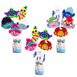 ANGOLIO 30Pack Trolls Paper Card Centerpiece Kit Table Toppers Paper World Tour Themed Birthday Party Favor Decorations Baby Shower Desk Topper Party Supplies for Kids Adults