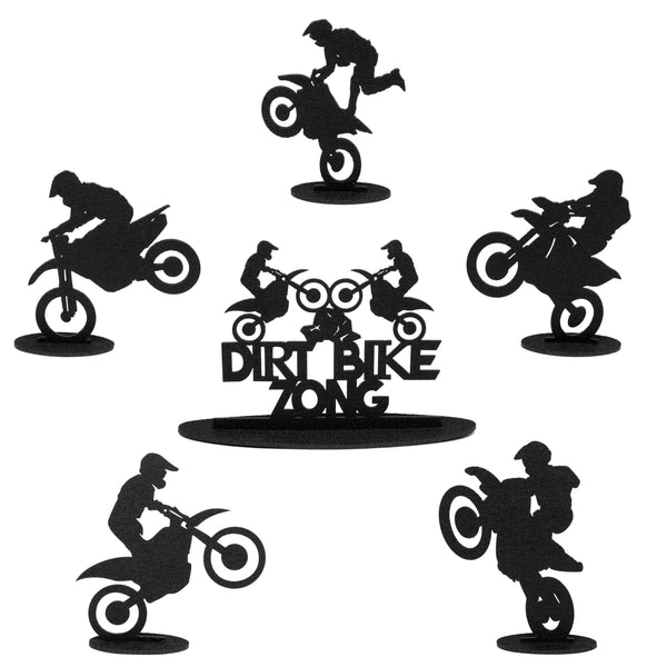 6Pcs Dirt Bike Centerpiece Kit Table Toppers Motocross Themed Birthday Party Favor Decorations Baby Shower DeskTopper Party Supplies for Kids Adults