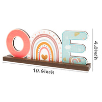 Bohemian Rainbow ONE Letter Sign Wooden Centerpiece, Rainbow First Birthday Baby Shower Party Table Deciration, Baby Girls One Year Old Birthday Party Decoration Ornament Photo Props