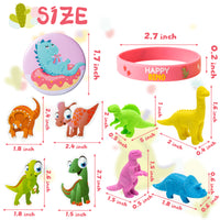 86Pcs Pink Dinosaur Party Favors for Girls,Happy Dino Party Favors All-In-One Pack Party Supplies Include Bracelet, Stickers,Badge, Dinosaur Eraser For Pink Dinosaur Theme Kids Birthday Party