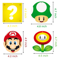 ANGOLIO 30Pcs Mario Brothers Centerpiece Kit Table Toppers, Luigi Paper Card Centerpiece for Party Decorations Wario Table Toppers Paper, Kinopio Favors for Birthday Party Thanksgiving Day Christmas