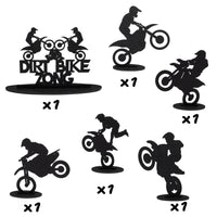 6Pcs Dirt Bike Centerpiece Kit Table Toppers Motocross Themed Birthday Party Favor Decorations Baby Shower DeskTopper Party Supplies for Kids Adults