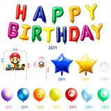 ANGOLIO 45Pcs Mario Brothers Party Supplies Kinopio Party Decorations Kit All-in-One Pack Include Party Balloons Birthday Cake Topper Party Favor Photo Booth Prop for Boys Girls