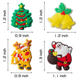 20Pcs Christmas Shoe Charms for Clog Decorations Wristband Bracelet, Snowman Santa Claus Elk Xmas Tree Snowflakes Charms for Kids Teens Christmas Birthday Gift New Year Party Favor