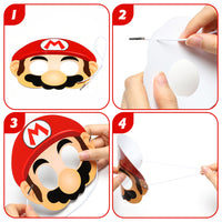 ANGOLIO 24Pcs Mario Printing Masks Themed Party Supplies Birthday Wario Party Favors Dress Up Costumes Mask Photo Booth Prop Cartoon Character Cosplay Pretend Play Accessories Gift for Kids Boys Girls