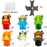 ANGOLIO 7Pcs Ninja Honeycomb Centerpieces, Ninja Theme Party Table Toppers 3D Honeycomb Table Decorations Baby Shower Birthday Party Supplies Photo Booth Props Room Decor