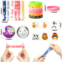 71Pcs Softball Party Supplies Kit, Party Supplies All-in-One Pack Include Softball Character Decorations Birthday Softball Sticker,Headband,Badge,Bracelet for Boys Competitive Games Gift