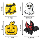 Halloween Shoe Decoration Charms for Wristband with Holes,Pin the Cute Halloween Character Charms for Kids Adult Halloween Party Favor (Candy, Letter "B", Eyes, Skeletons, Ghosts with Luminous Light)