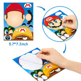 ANGOLIO 36PCS Make a Face Stickers Mario Brothers Party Supplies Face Sticker Party Favors Mixed and Matched with 6 Designs Fantasy Characters Make Your Own Stickers Gifts Rewards Art Craft for Kids