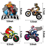 Dirt Bike Birthday Party Centerpiece Sticks, 30Pcs Motocross Themed Party Table Toppers for Men and Boys, Extreme Sports Racing Birthday Ideas Photo Props Decorations