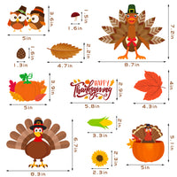 ANGOLIO 201Pcs Thanksgiving Window Clings, 10 Sheets Fall Maple Decals Stickers Thanksgiving Window Clings Harvest Autumn Leaves Party Decor Supplies for School Home Office Decorations