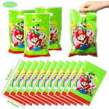 ANGOLIO 124Pcs Mario Brothers Party Supplies Kit, Wario Luigi Party Favors Kinopio All-in-One Pack Party Supplies Include Masks Character Model Decorations Stickers Bracelets Treat Bags Blowouts for Kids